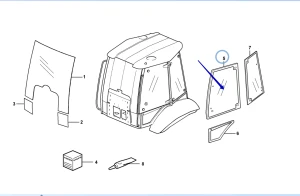 Стекло двери правое верхнее Volvo (BL61/BL71) (2003-2012) VOE15006378