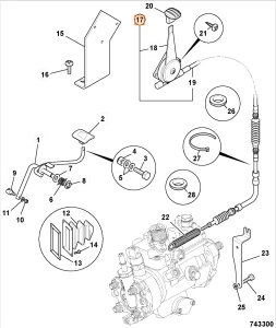 Трос газа с рукояткой (2015 - ...) JCB (Original) 334/E6422