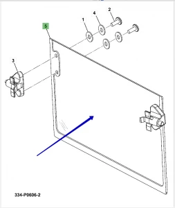 Стекло лобовое нижнее плоское Т3 (2012 г-...) JCB JS (OEM) 333/J3878